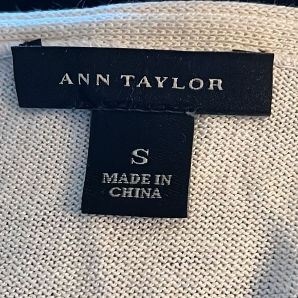 Ann Taylor cardigan set two piece cascade cardigan and sleeveless top silk Sz S - Picture 5 of 9